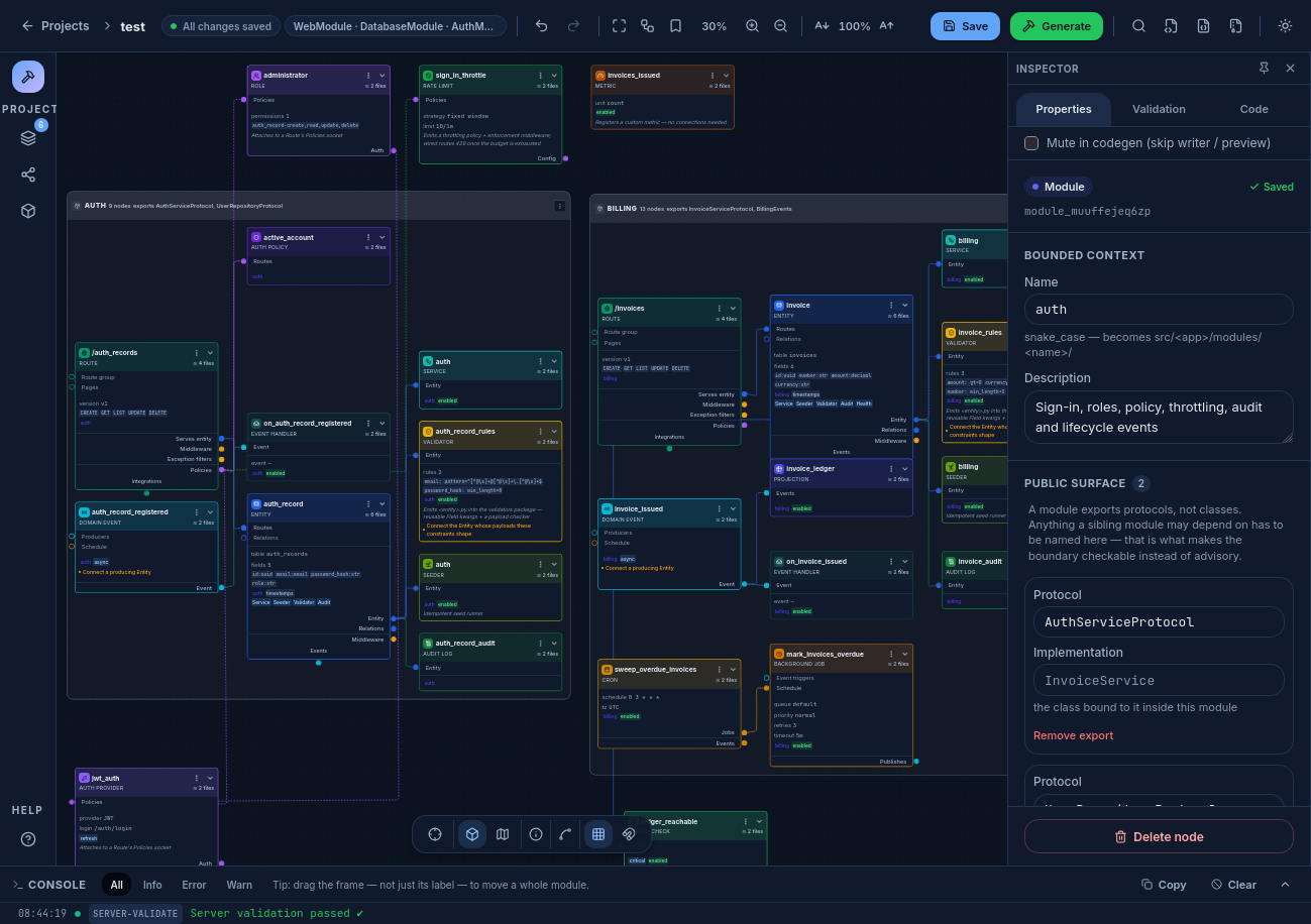 QuadKit Playground — visual node-canvas app builder