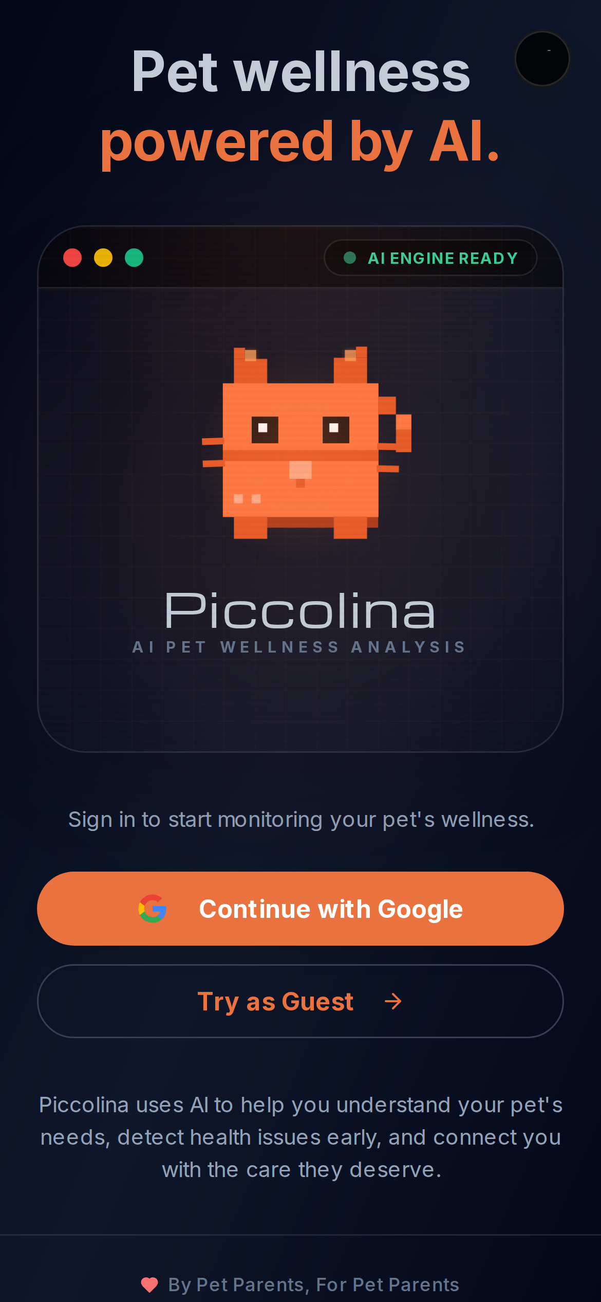 Piccolina — welcome: Pet wellness powered by AI